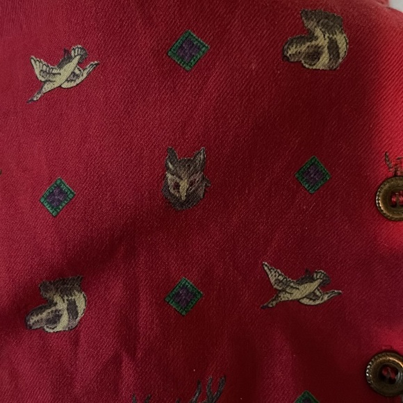 Casual Club Red birds, fox and dog Printed Button Up Shirt 12 - Picture 6 of 6